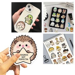 100Pcs None Animal Face Decals PVC Scratch Proof Laptop Skin Stickers