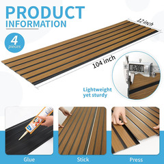 4-Pack Glue-On Six-Grid Wainscoting Panel for Interior Wall Decor – 104 X 12 Inc