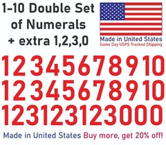 1-10 20+10 Outdoor Vinyl Decal Numbers for Mailbox, Door, Wall, Address, Locker