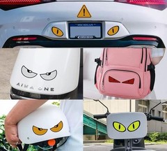 Red Big Eyes Car Sticker Wall Sticker Cartoon 3D Decal Sticker for Bike/ Car