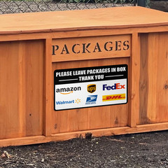 Please Leave Packages in Box Delivery Sign Sticker Vinyl Decal Amazon UPS FedEx