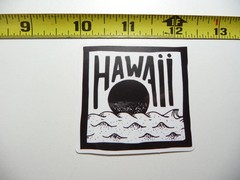 HAWAII WAVES SUNSET POP ART SMALL STICKER DECAL BEACH VACATION PARADISE