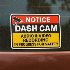 4PCS Dash Cam Recording Stickers – Audio and Video Recording Warning Decals