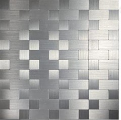 XUANINY Peel and Stick Metal 10 sheets, Square +Rectangle Stainless Steel