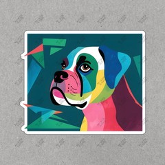 Vibrant Boxer Dog Art Print Modern Abstract Pop Art Style Decor #19121