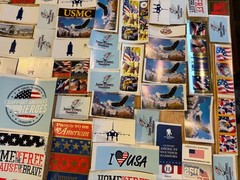 Patriotic Sticker Lot – Charity Organizations – 140 Count – Various Sizes