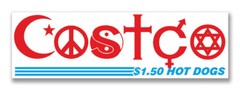 Costco “Coexist” $1.50 Hot-Dog Vinyl Bumper Sticker