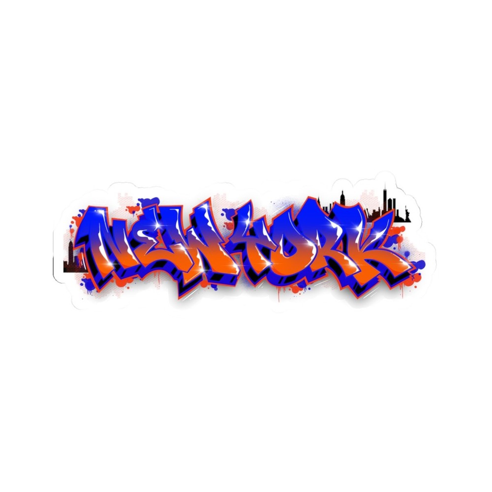 New York graffiti Sticker orange blue New York City 6 inch