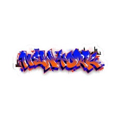 New York graffiti Sticker orange blue New York City 6 inch