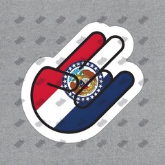 Missouri State Flag Vinyl Sticker Hand Gesture Decal Perfect for #872783