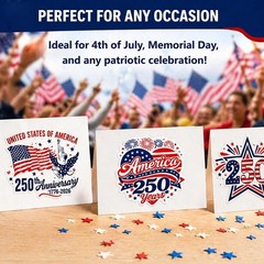 500PCS Patriotic USA Stickers Roll American Flag 250th Anniversary Decals 2026