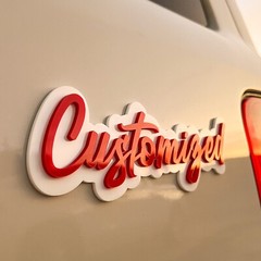 Custom Car Acrylic Emblem Badge MULTI COLOR Customized Text Names