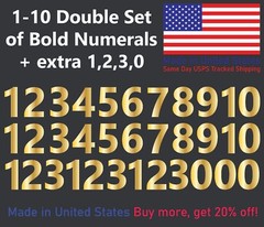 1-10 Bolston Bold Outdoor Vinyl Decal Numbers for Mailbox, Door, Address, Locker