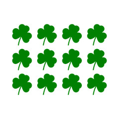Set of 12 Irish Shamrock Vinyl Decals Phone Helmet Laptop Small Clover Stickers
