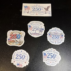 6 Vinyl Stickers United States 250th Anniversary 1.7”
