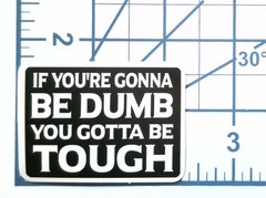If You’re Gonna Be Dumb You Gotta Be Tough Sticker Vinyl Decal Funny Quote Gift