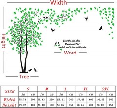 Elegant 3D Tree Wall Art – DIY Acrylic Family Tree Decal 98″x51″ Waterproof