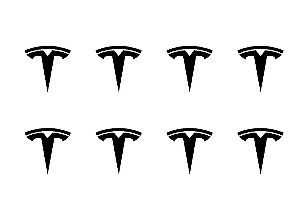 Small Tesla Logo Vinyl Decals Phone Dashboard Mirror Laptop Stickers Set of 8