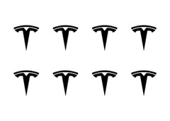 Small Tesla Logo Vinyl Decals Phone Dashboard Mirror Laptop Stickers Set of 8