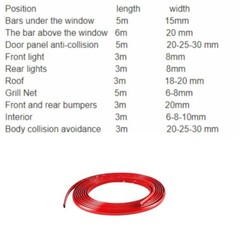 3/5M Car Moulding Trim Strip Self-adhesive PVC Body Door Bumper Anti-scratch DIY