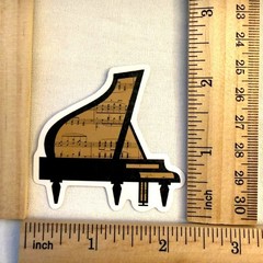 Vintage Style Sheet Music Vinyl Sticker Piano 2in No83