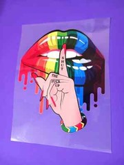 Lips Easy Iron on Sublimation Stickers Rainbow Skull Love Lips T-shirts (3 Pack)