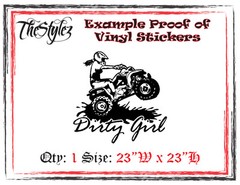 Dirty Quad Girl Rider Vinyl Wall Sticker