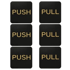 3Sets Push Pull Door Stickers, 3in License Plate, Quad, Black Gold for