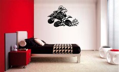 QUAD ATV MX MOTOCROSS MOTORCYCLE DECAL WALL VINYL BOYS STICKER ROOM STICKY