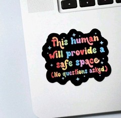 This Human Will Provide A Safe Space Sticker Pride LGBTQ 3x3in Free Shipping