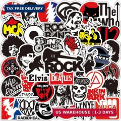 100PCS Rock Band Stickers Pack Vintage Punk Music Waterproof Vinyl Decals for La