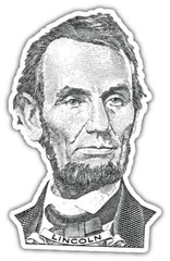 Abraham Lincoln Politics Portrait Car Bumper Sticker Decal “SIZES”
