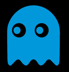 PAC MAN GHOST, SET OF FIVE, DOTS INCLUDED Decal Sticker for Car, Laptop