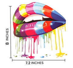 Lips Easy Iron on Sublimation Stickers Rainbow Skull Love Lips T-shirts (3 Pack)
