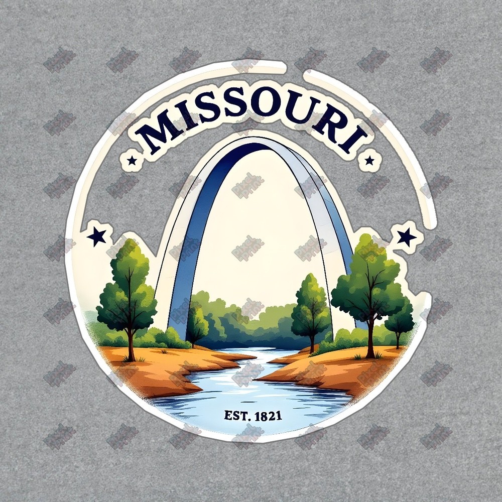 Missouri Gateway Arch Vinyl Sticker Vintage Style Decal Home Decor, #9161