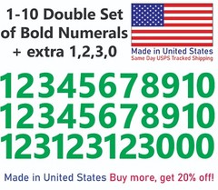1-10 Bolston Bold Outdoor Vinyl Decal Numbers for Mailbox, Door, Address, Locker