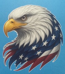 American Eagle Flag Vinyl Sticker USA Patriotic