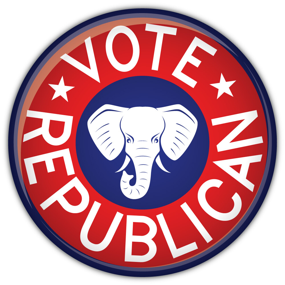 Vote Republican USA Badge Politics Car Bumper Sticker Decal “SIZES”