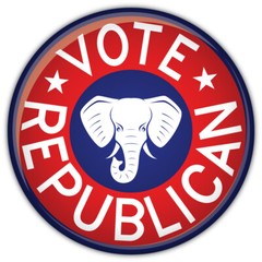 Vote Republican USA Badge Politics Car Bumper Sticker Decal “SIZES”