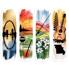 Missouri Brushstrokes – Vinyl Decal Sticker – Car Window Laptop – #1373