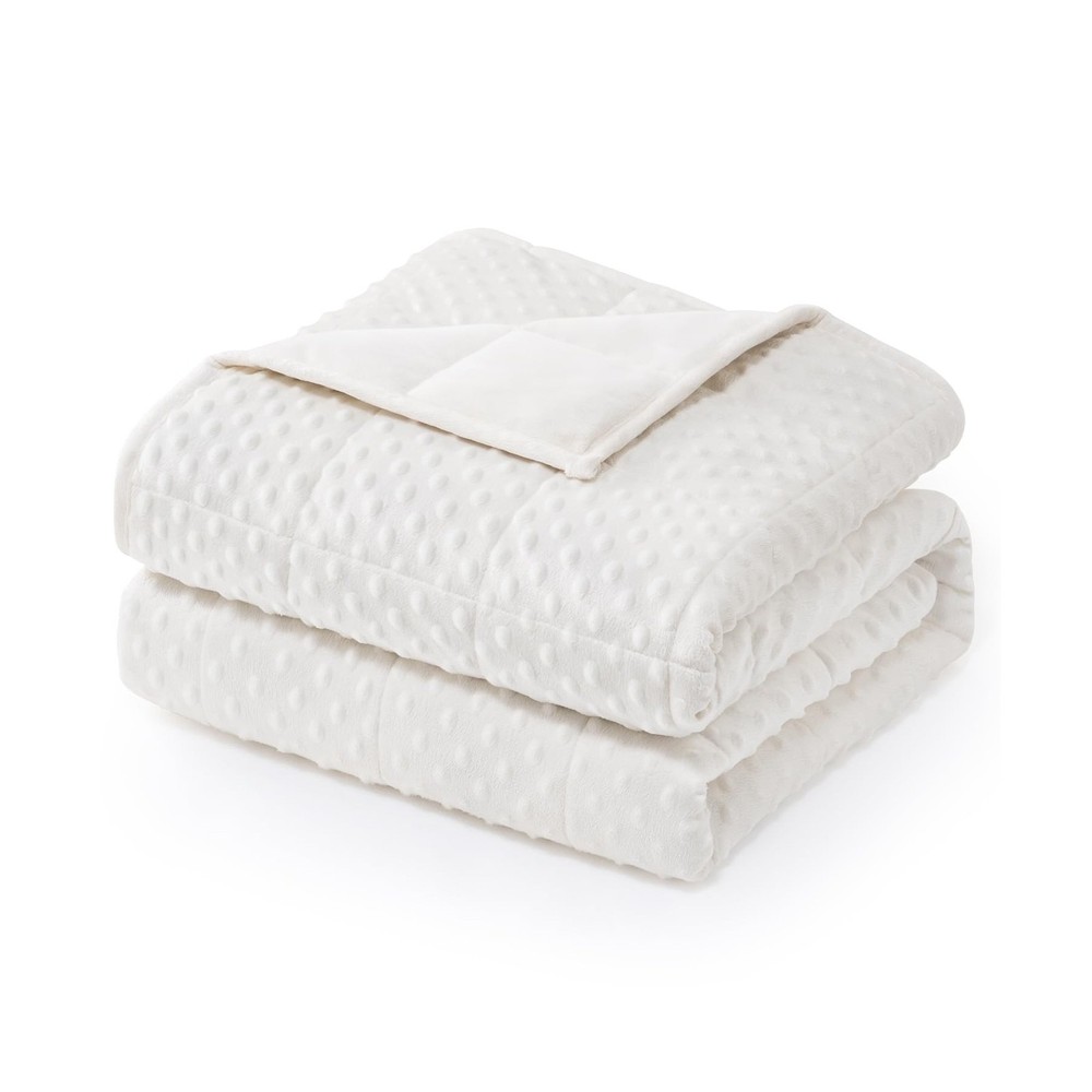 Wemore Minky Dot Weighted Blanket for Adults Queen Size 15 lbs,… USA FAST SHIP