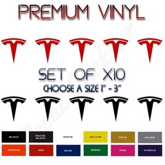 Small Tesla Logo Vinyl Decals Phone Dashboard Mirror Laptop Stickers Set of 10