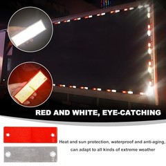 16 PCS Safety Trailer Reflectors Self Adhesive Reflector, Round ABS Rectangle