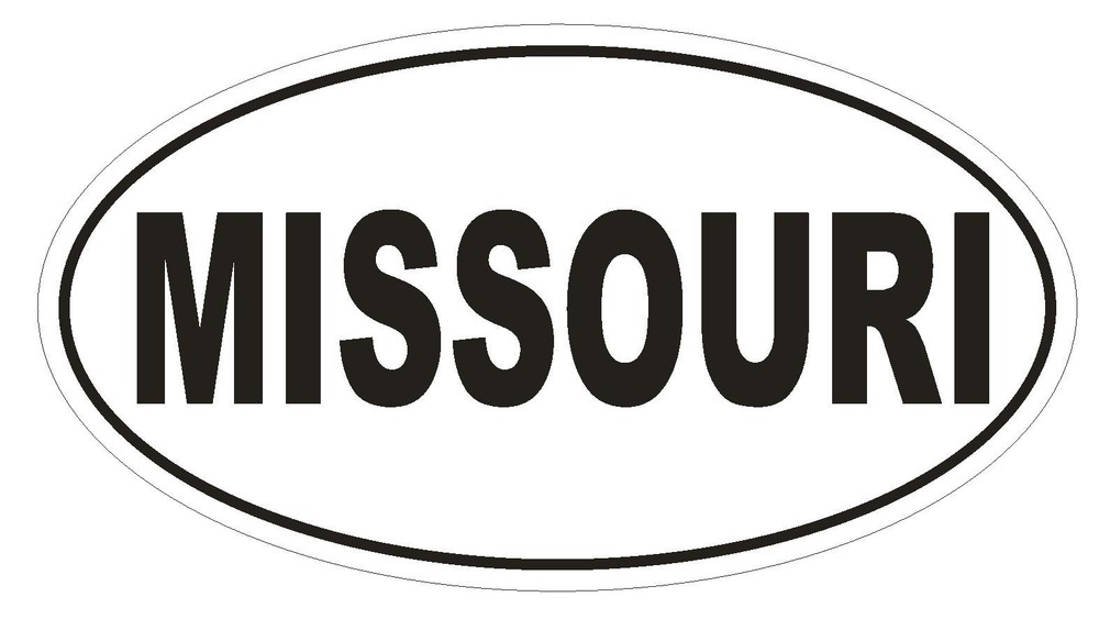 Missouri Oval Bumper Sticker or Helmet Sticker D2353 Decal Euro Oval
