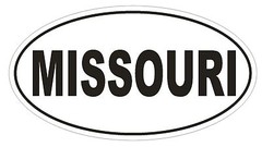 Missouri Oval Bumper Sticker or Helmet Sticker D2353 Decal Euro Oval
