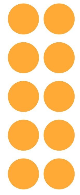 1.5″ Light Orange Round Vinyl Dots Stickers Color Coding Inventory 1.5 Inch Dot