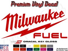 Milwaukee Decal Large 4″ – 12″ 17″ 22″ Made in USA Garage, Mechanic, Truck,