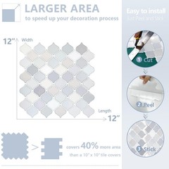 Azulejos Adhesivos Arabescos Gruesos Tonos Claros Para Pared De Lujo Pro