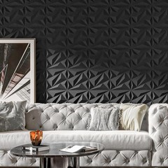 Durable 3D Diamond PVC Wall Panels – 50 Pack, Perfect for Any Room – 12”x12”