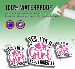 Yes I’m A Girl Yes I Wrestle – Wrestling Girl Power – Wrestling Decal Size 3″